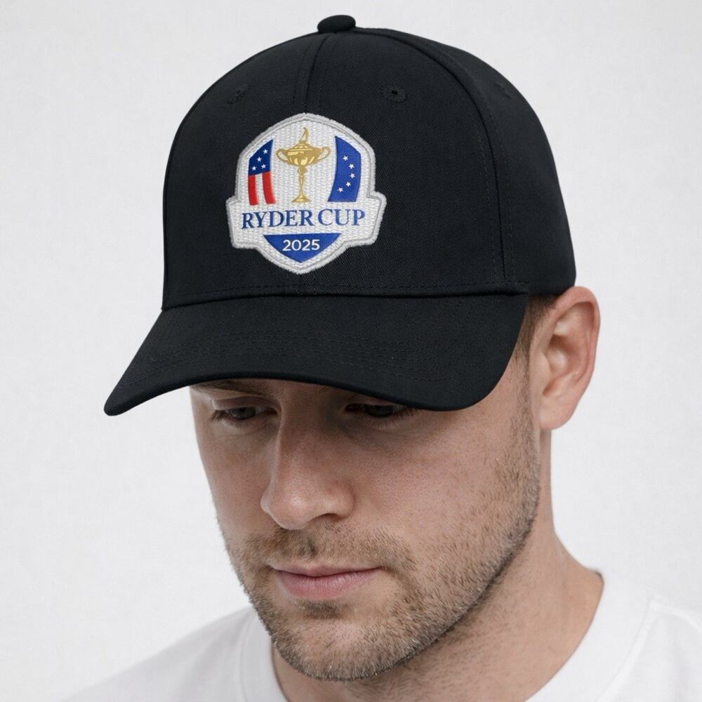 NWT Walter Hagen Golf 2025 Ryder Cup Logo Bethpage Black Strapback Hat Cap - Picture 1 of 8